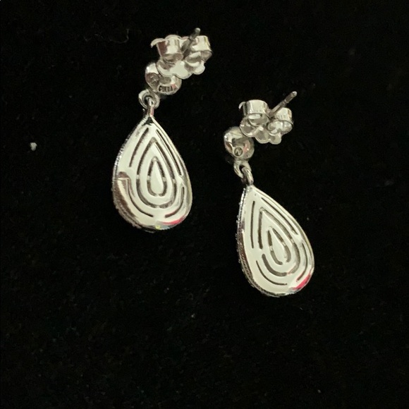 2 for $15 - Tear drop Rhinestone Silver Earrings - Picture 3 of 5